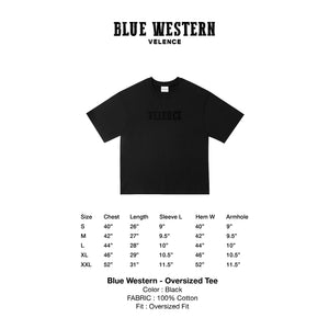 Black T Shirt 'Blue Western'