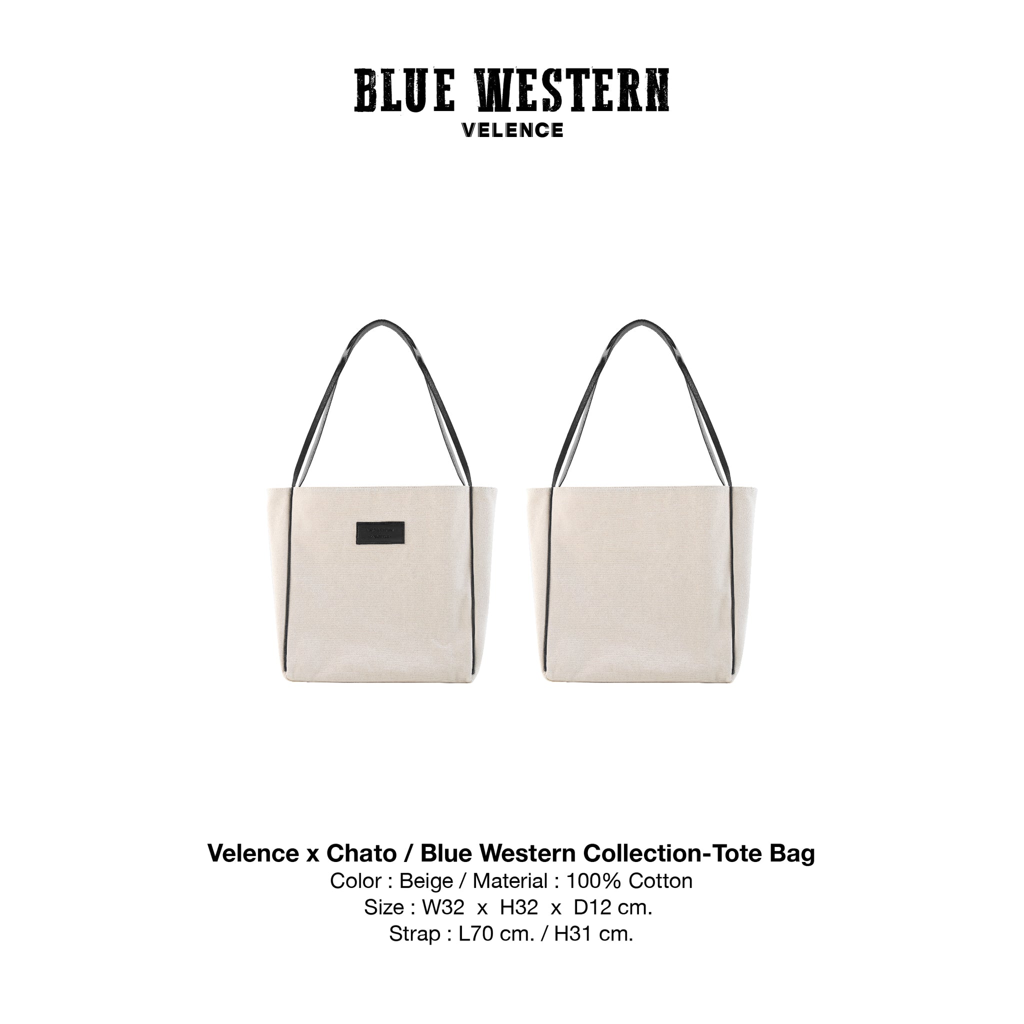 VELENCE x CHATO Tote Bag 'Blue Western'