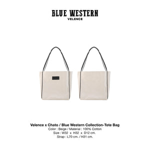 VELENCE x CHATO Tote Bag 'Blue Western'