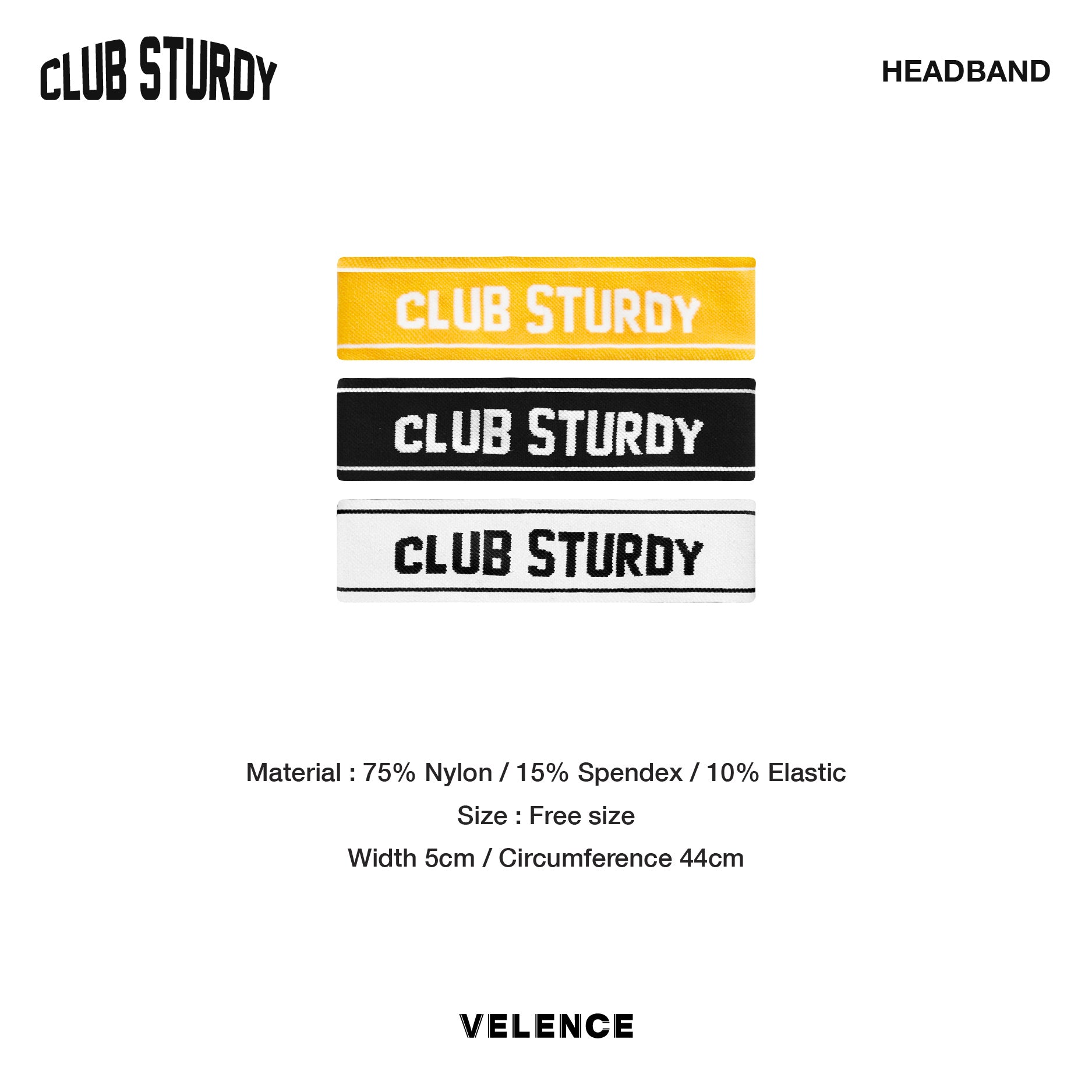 Black Headband `Club Sturdy`