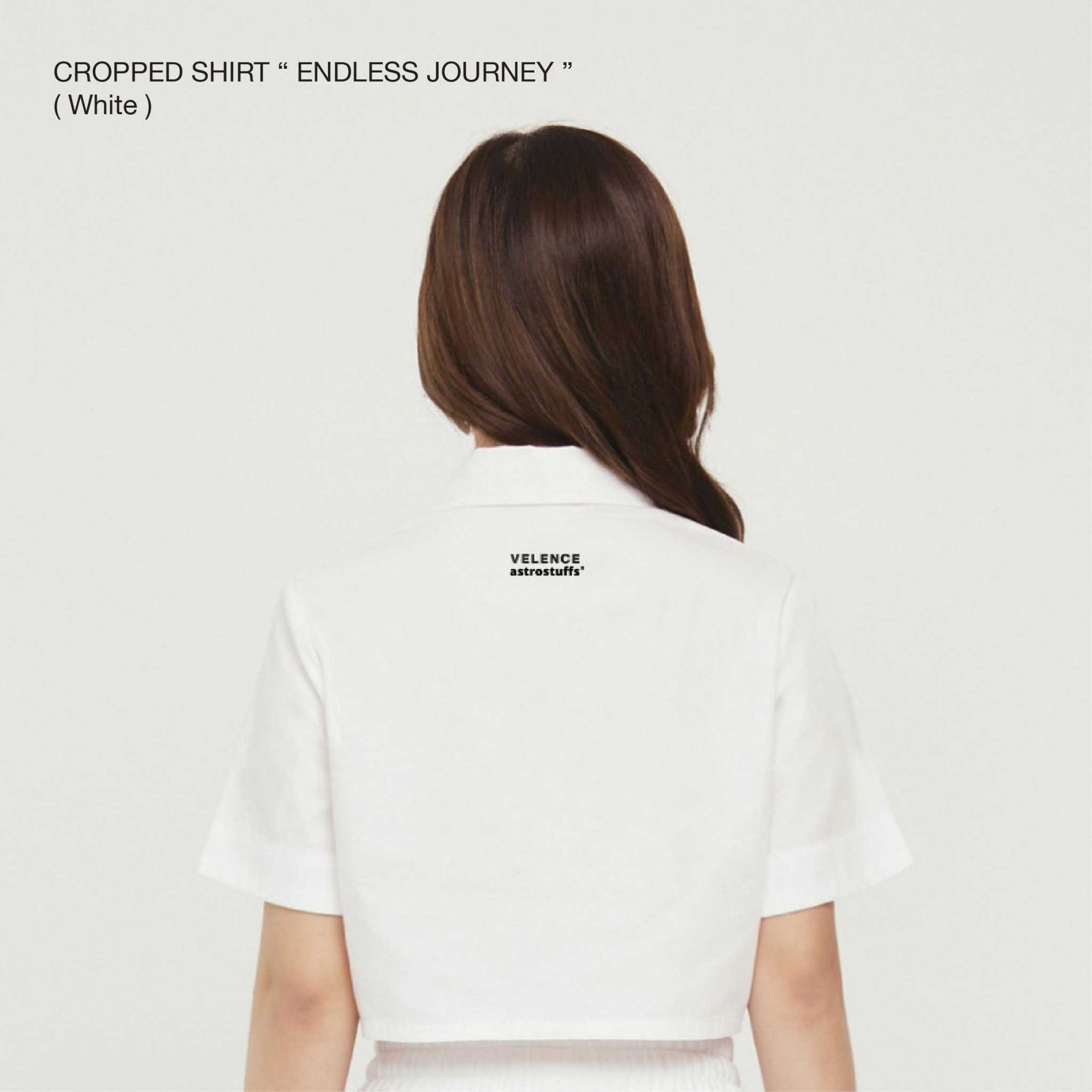 White Cropped Shirt `ENDLESS JOURNEY`