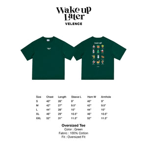 Green T-Shirt 'Wake Up Later'