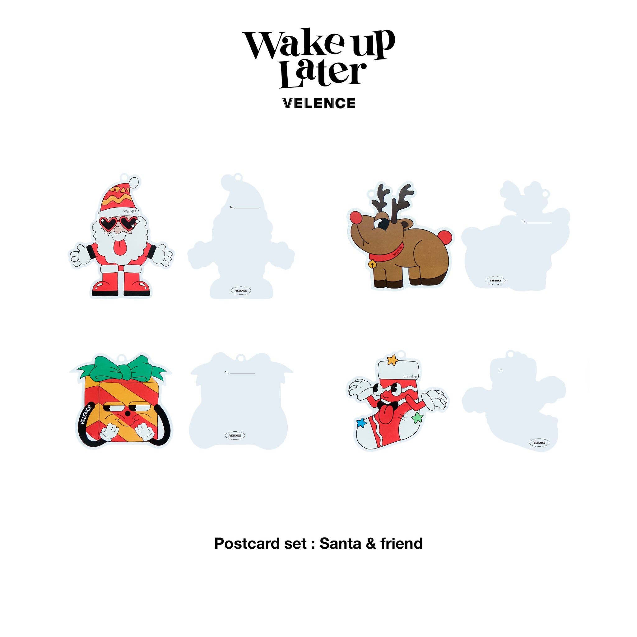 Santa & Friends Postcard 'Wake Up Later'