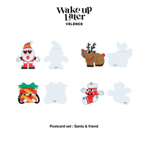 Santa & Friends Postcard 'Wake Up Later'