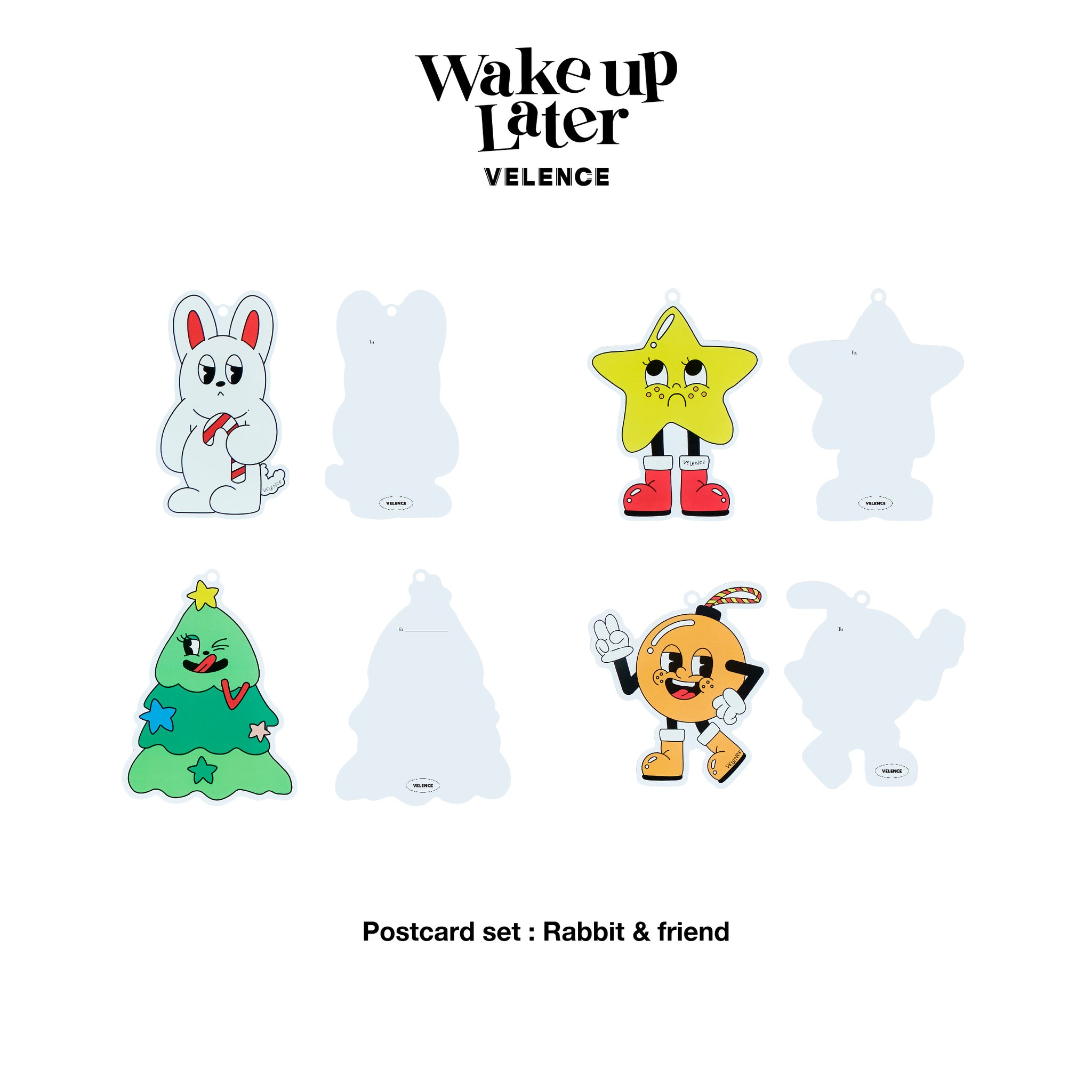 Rabbit & Friends Postcard 'Wake Up Later'