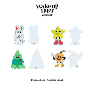 Rabbit & Friends Postcard 'Wake Up Later'