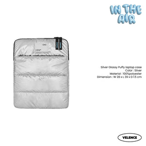 Silver Glossy Puffy laptop case 'IN THE AIR'