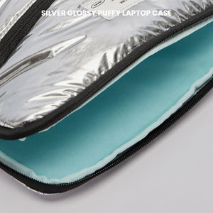 Silver Glossy Puffy laptop case 'IN THE AIR'