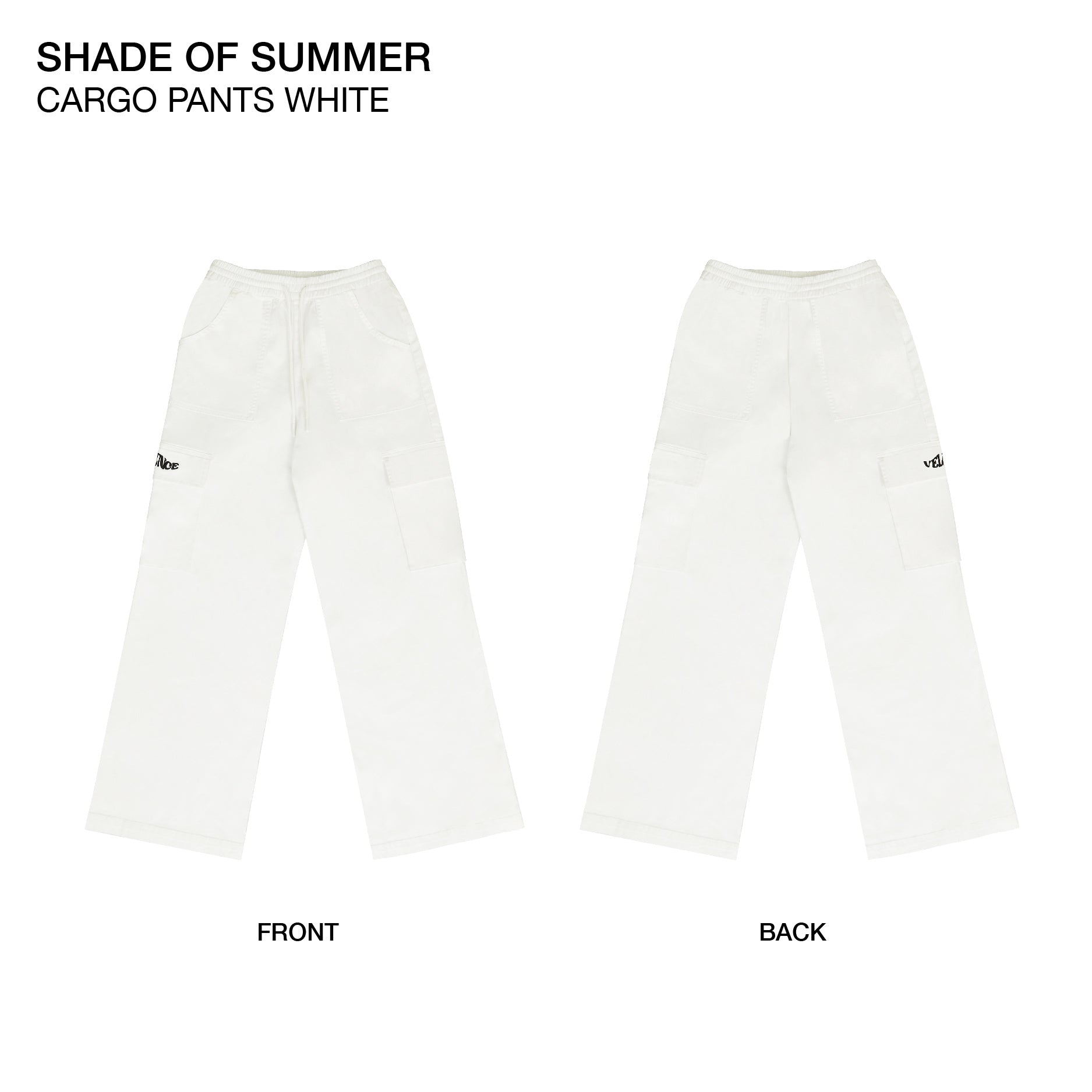 White Cargo Pants `Shade of Summer`